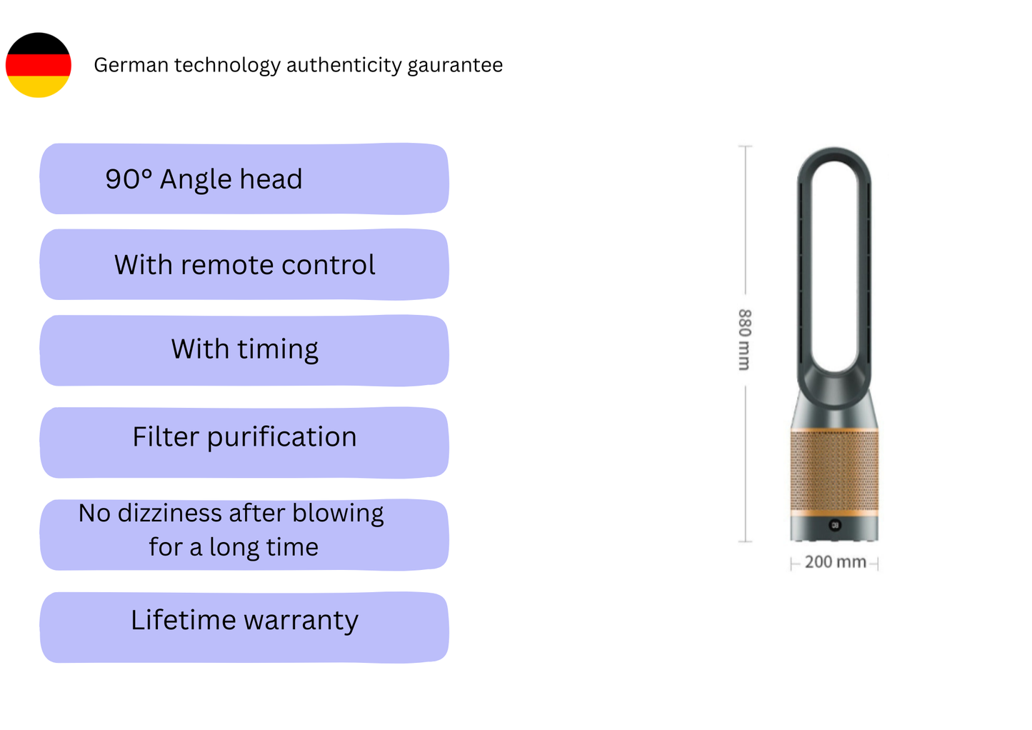 Customized Bladeless Ultra-Quiet Electric Fan Energy